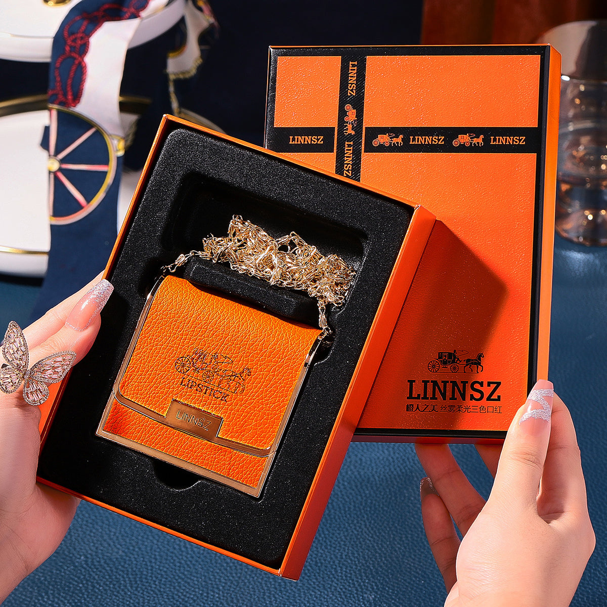 Set 3 أحمر شفاه LINNSZ — في علبة حقيبة فاخرة 💄✨
